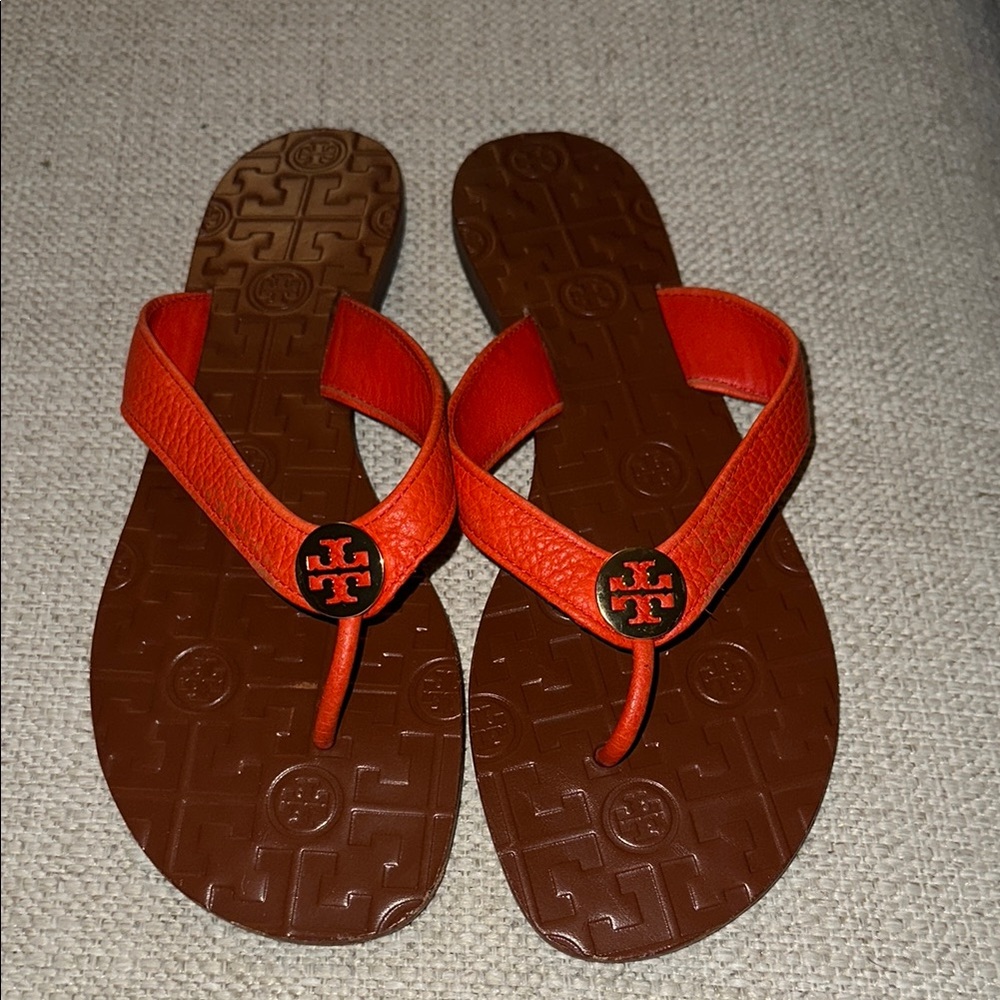 Tory Burch Orange Flip Flops